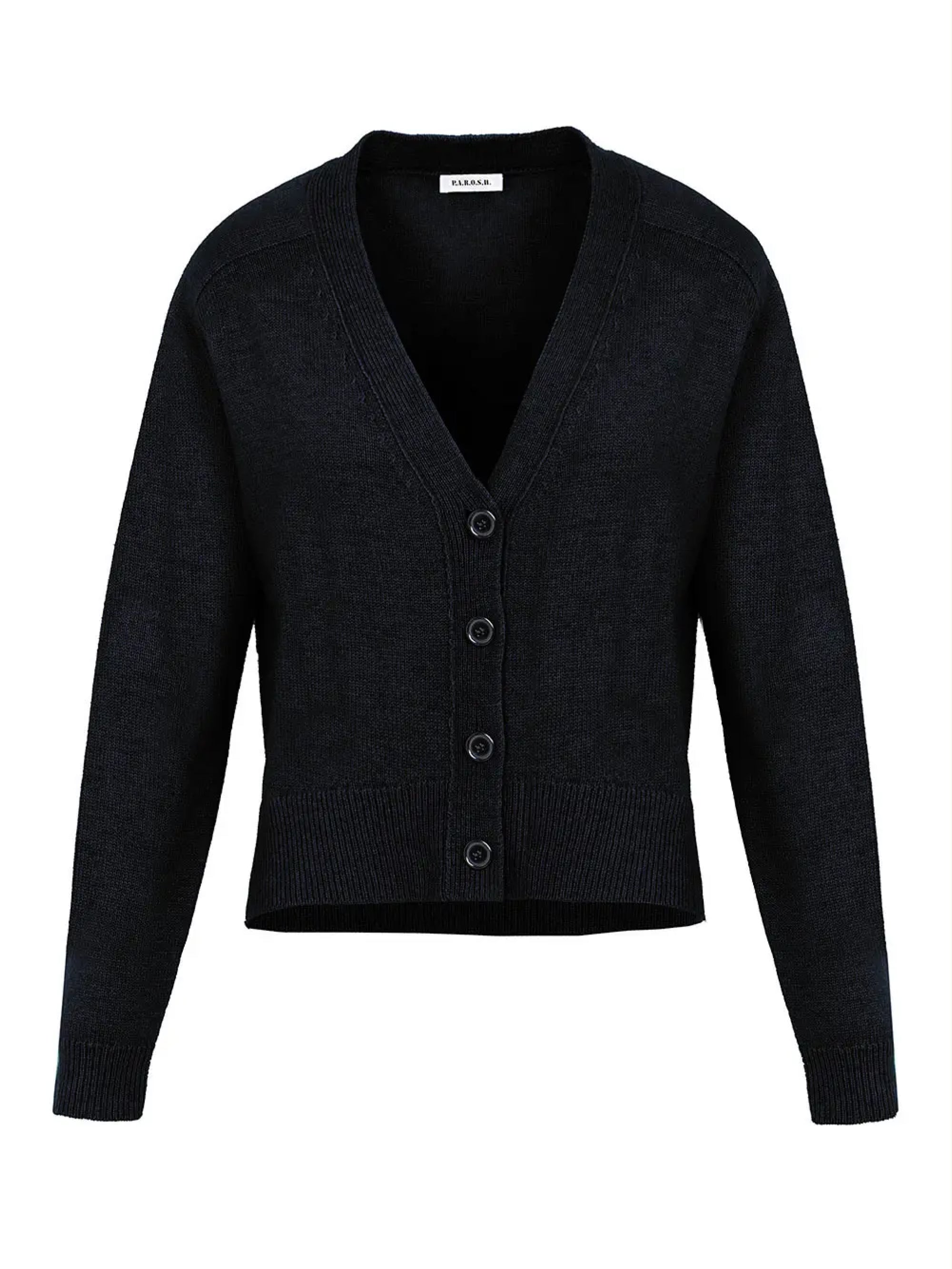 Cardigan in Lana e Cashmere Nero