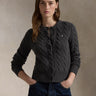 RALPH LAUREN-Cardigan a Trecce in Misto Cashmere Grigio-TRYME Shop