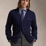 RALPH LAUREN-Cardigan in Lana e Cashmere a Trecce Blu-TRYME Shop