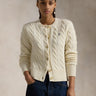 RALPH LAUREN-Cardigan a Trecce in Misto Cashmere Crema-TRYME Shop