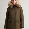 WOOLRICH-Parka Arctic con Cappuccio in Raccoon Verde-TRYME Shop