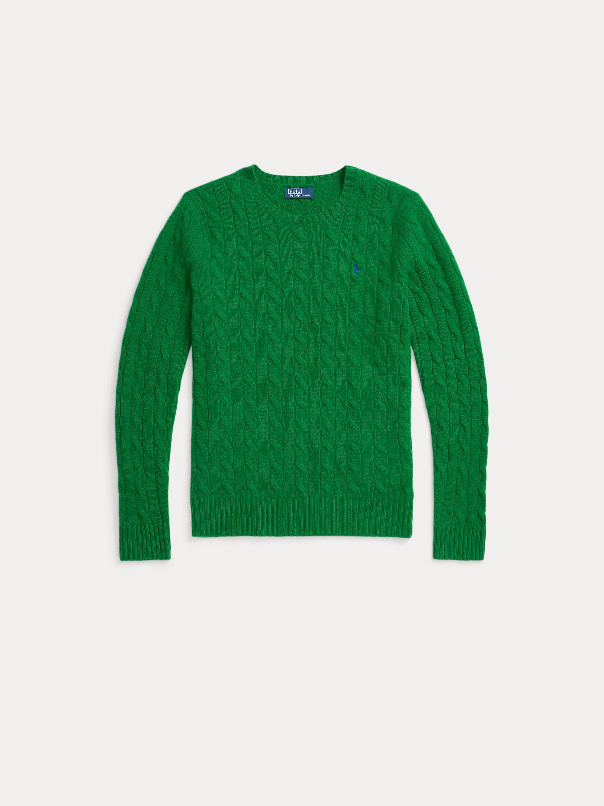 Grass Green Cashmere Blend Cable Sweater