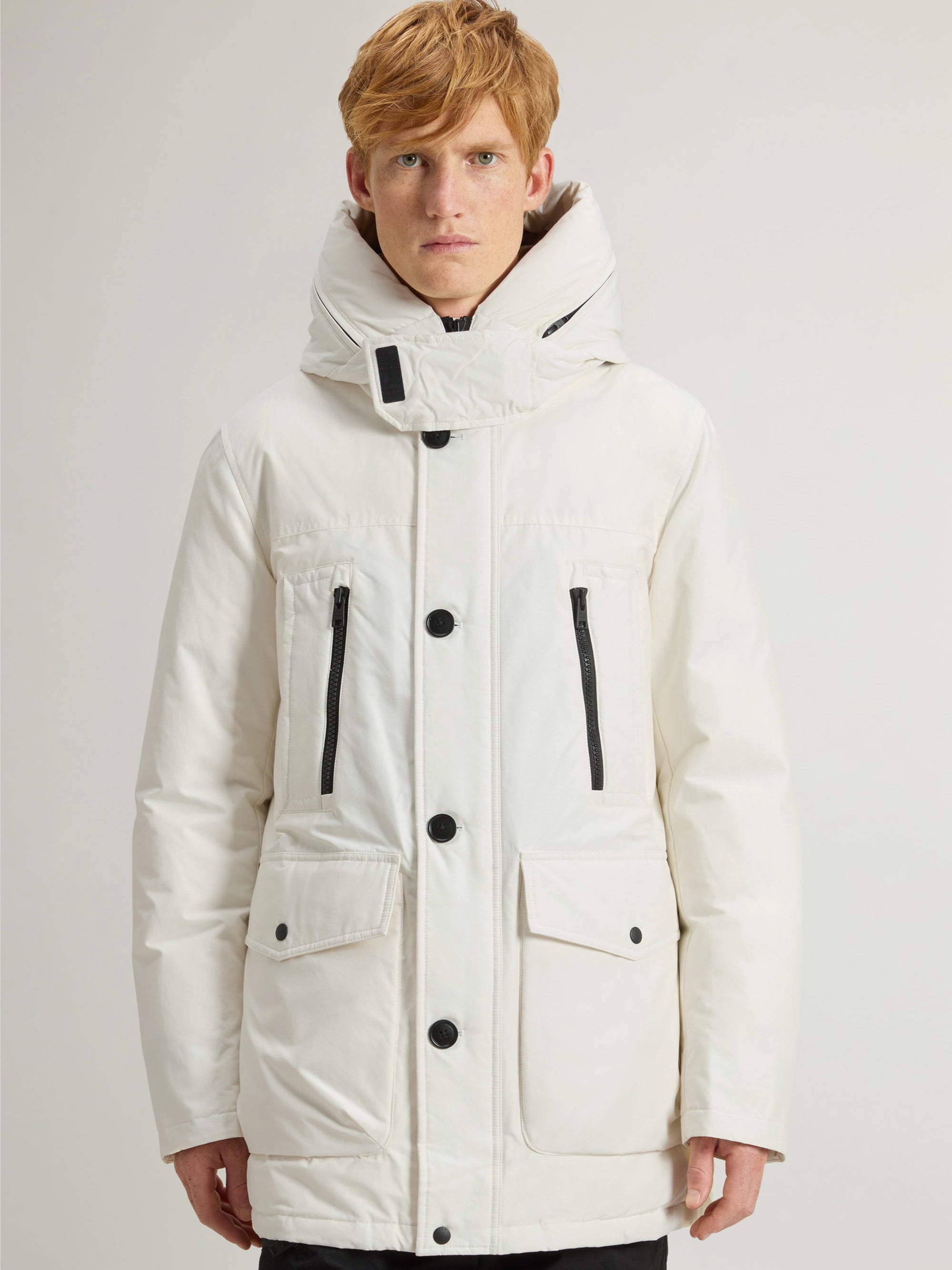 WOOLRICH-Parka Arctic in Ramar Cloth Evolution Bianco-TRYME Shop