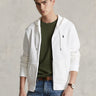 RALPH LAUREN-Felpa con Cappuccio e Zip in Maglia Doppia Bianco-TRYME Shop