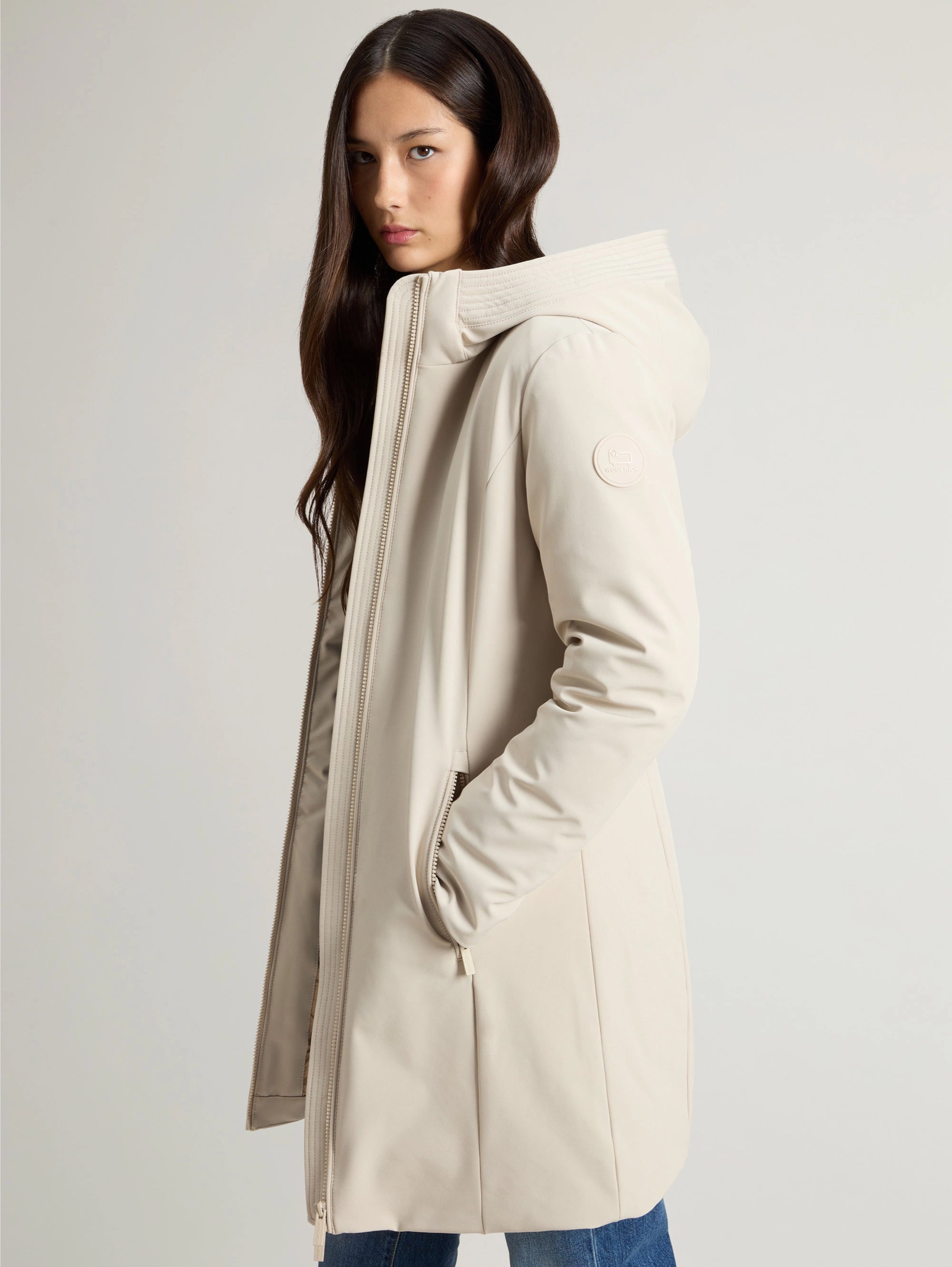 Winddichter Parka mit Kapuze Firth Beige