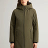 WOOLRICH-Parka Anti Vento con Cappuccio Firth Verde-TRYME Shop