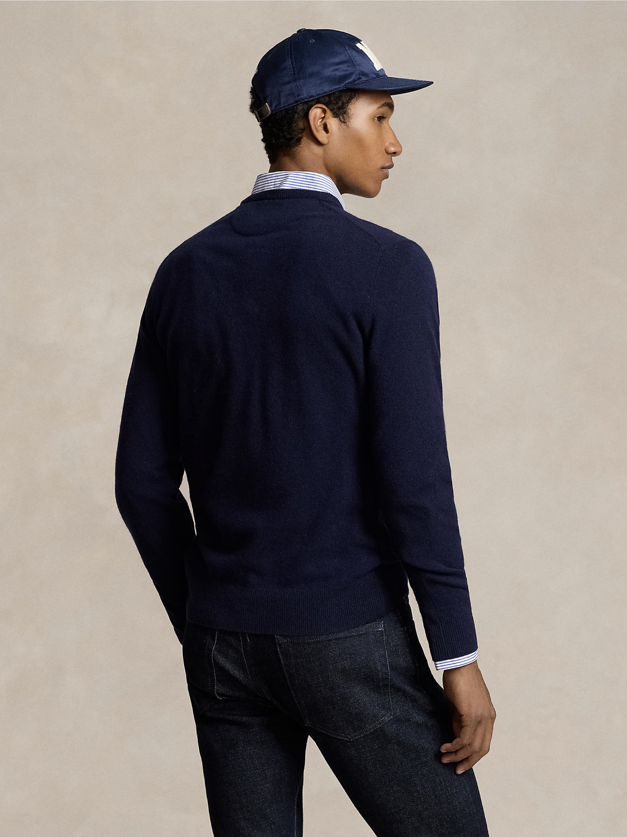 Blue Wool Crew Neck Sweater