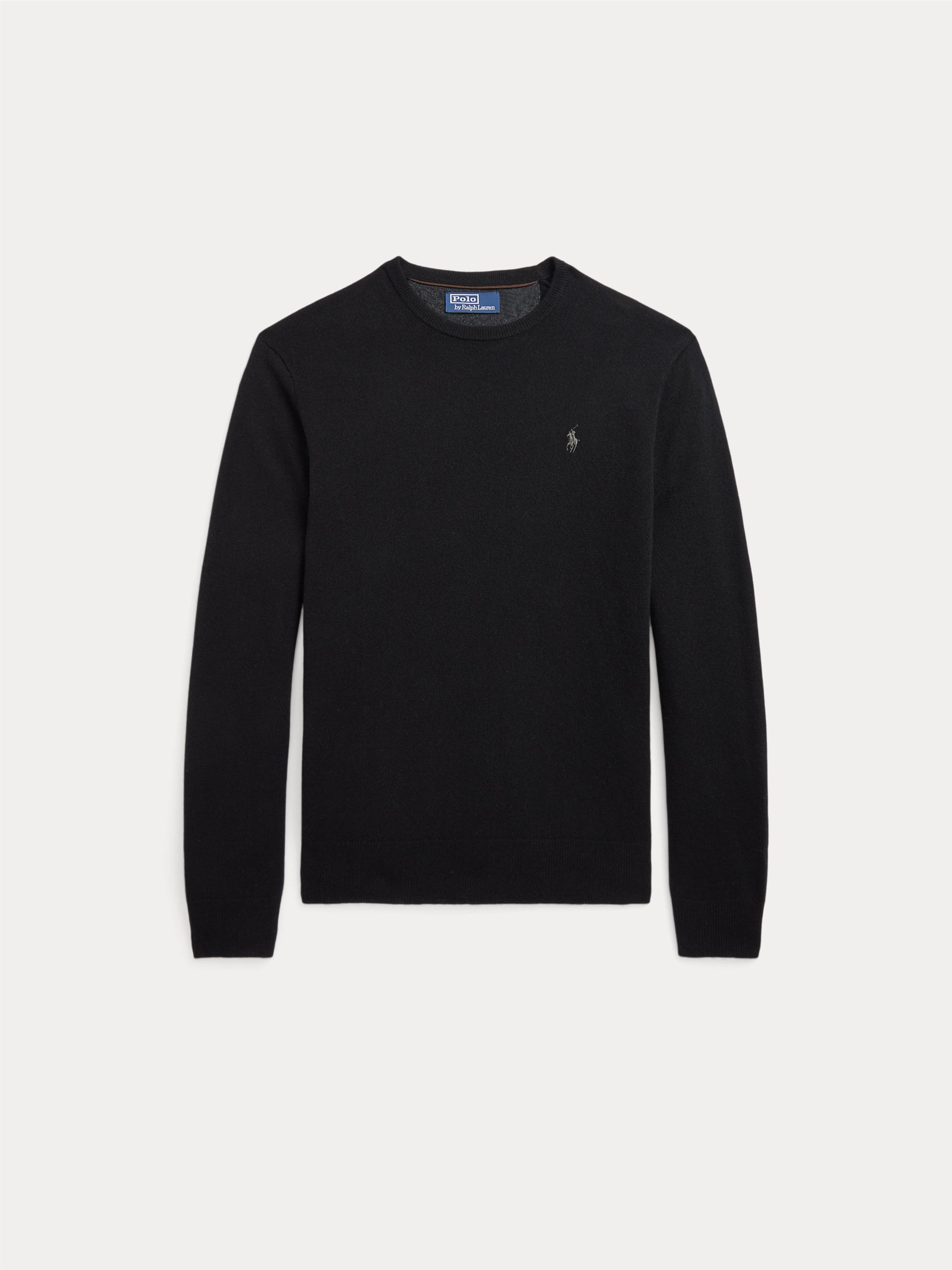 Black Wool Crew Neck Sweater