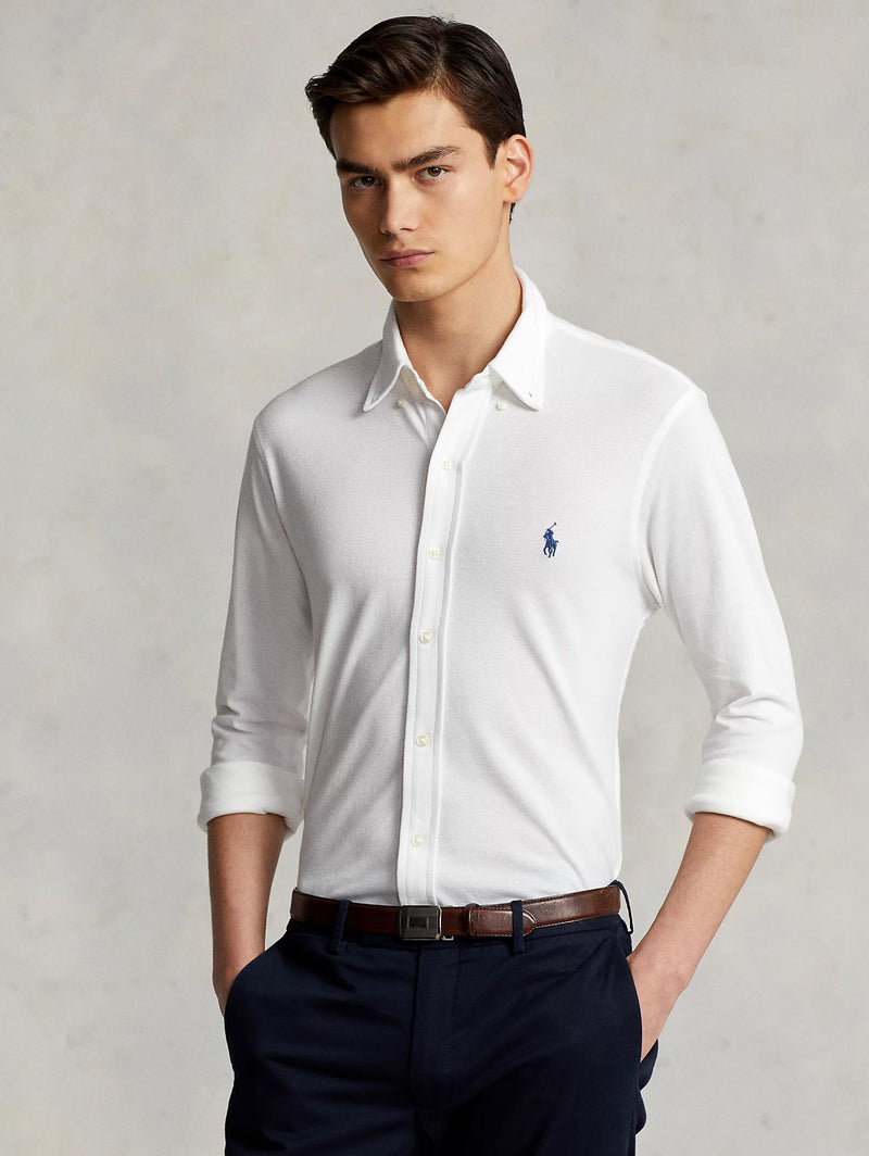 RALPH LAUREN - White Cotton Piqué Shirt – TRYME Shop