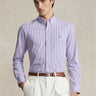 RALPH LAUREN-Camicia in Popeline Elasticizzato a Righe Lavanda/Bianco-TRYME Shop