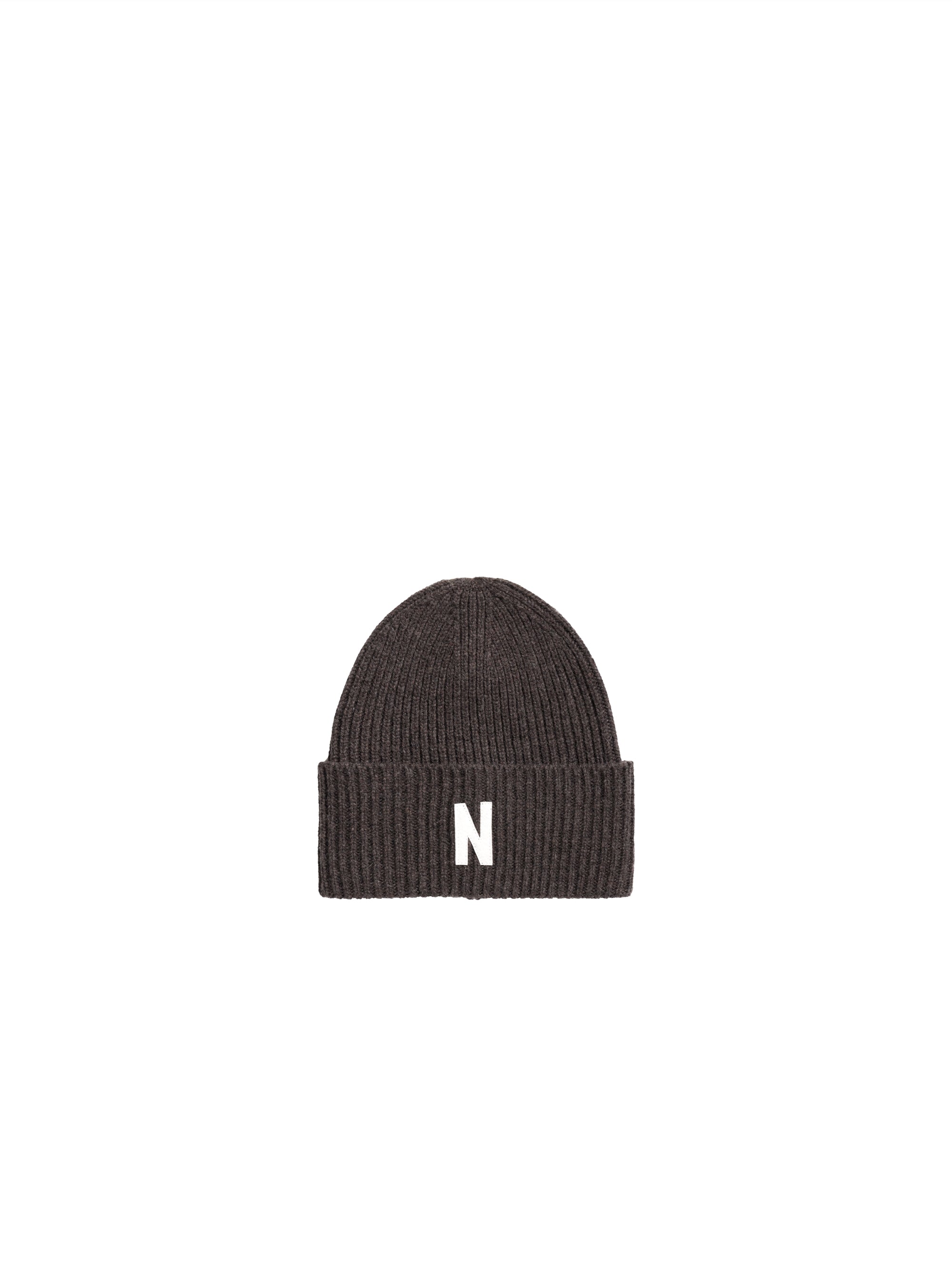 NORSE PROJECTS Capello Beanie in Lana Merinos Marrone