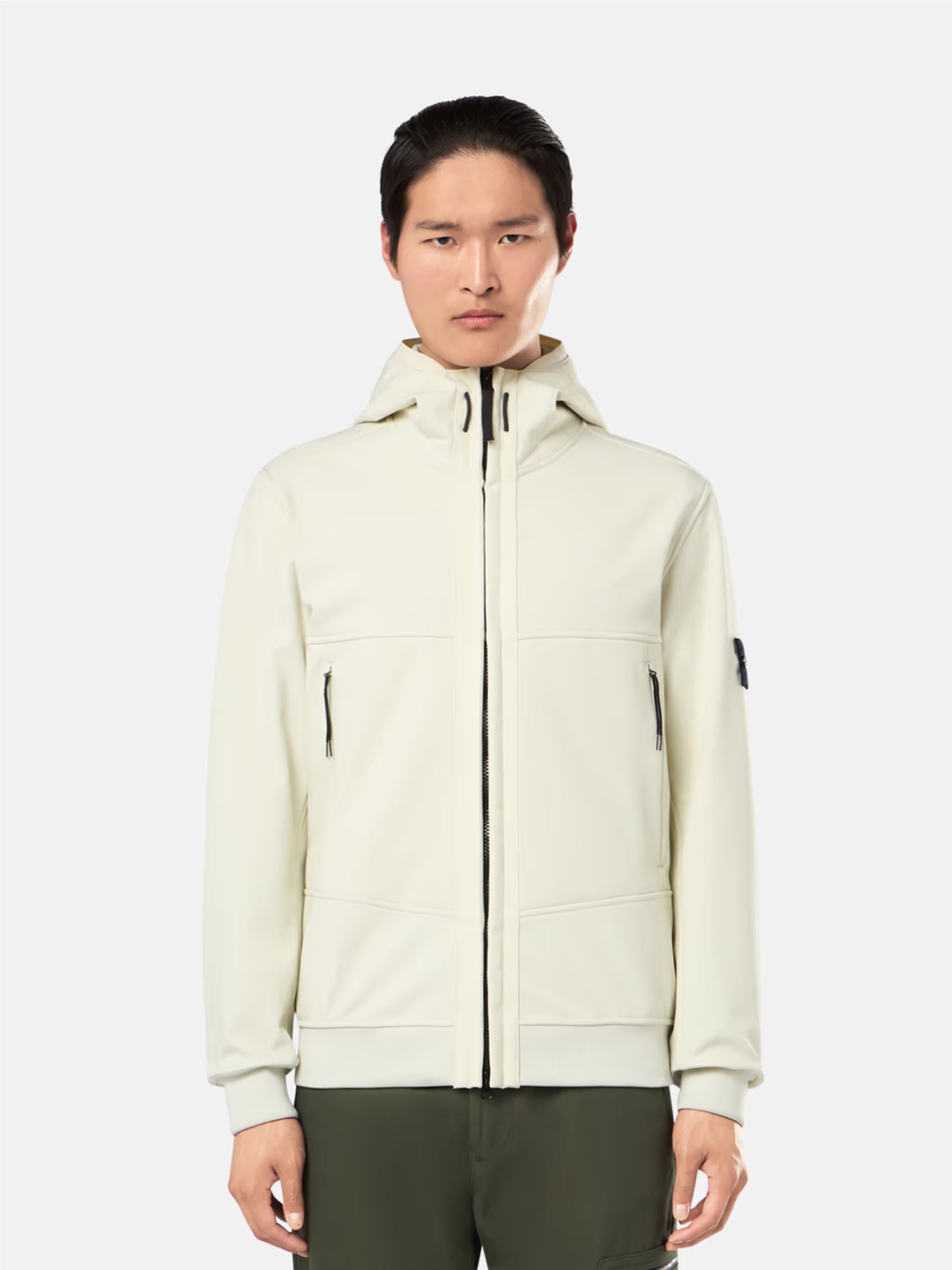 STONE ISLAND-Giacca con Cappuccio in Membrana Performante Stucco-TRYME Shop