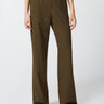 PINKO-Pantaloni Vita Alta con Gamba Dritta Verde-TRYME Shop