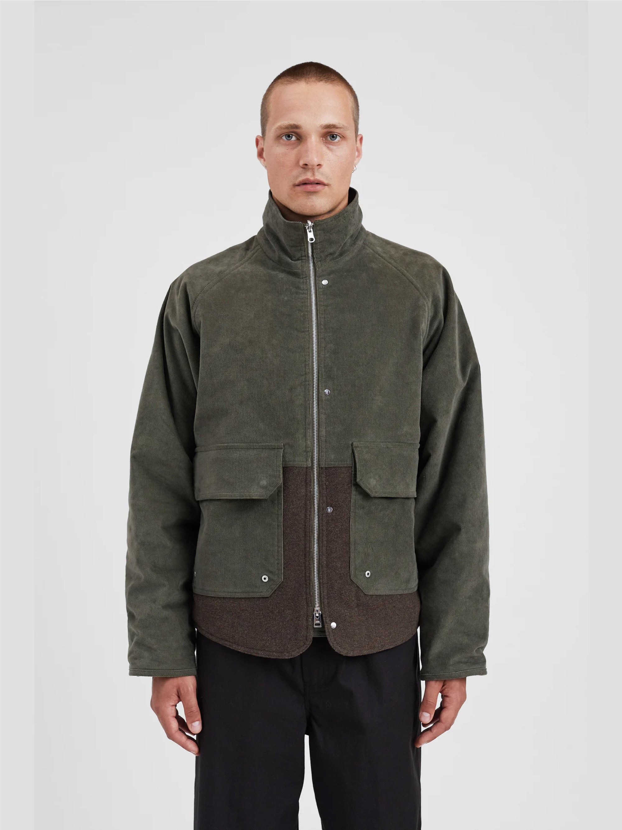 NORSE PROJECTS-Giacca Reversibile in Velluto e Lana Verde Edera-TRYME Shop