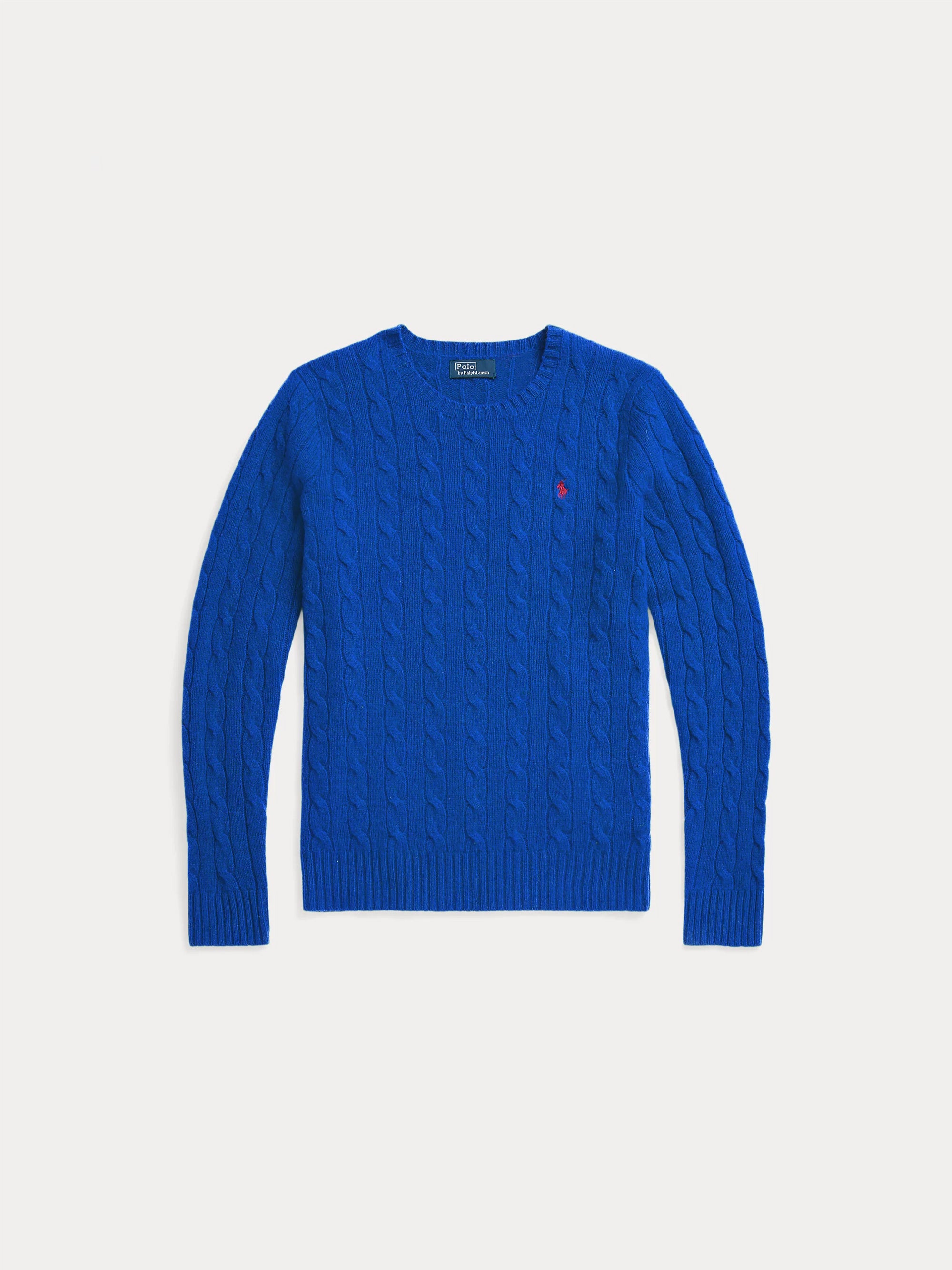 Royal Blue Cashmere Blend Cable Sweater