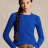 RALPH LAUREN-Maglia a Trecce in Misto Cashmere Blu Royal-TRYME Shop