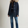 WOOLRICH-Giaccone Luxury Parka con Pelliccia Blu-TRYME Shop