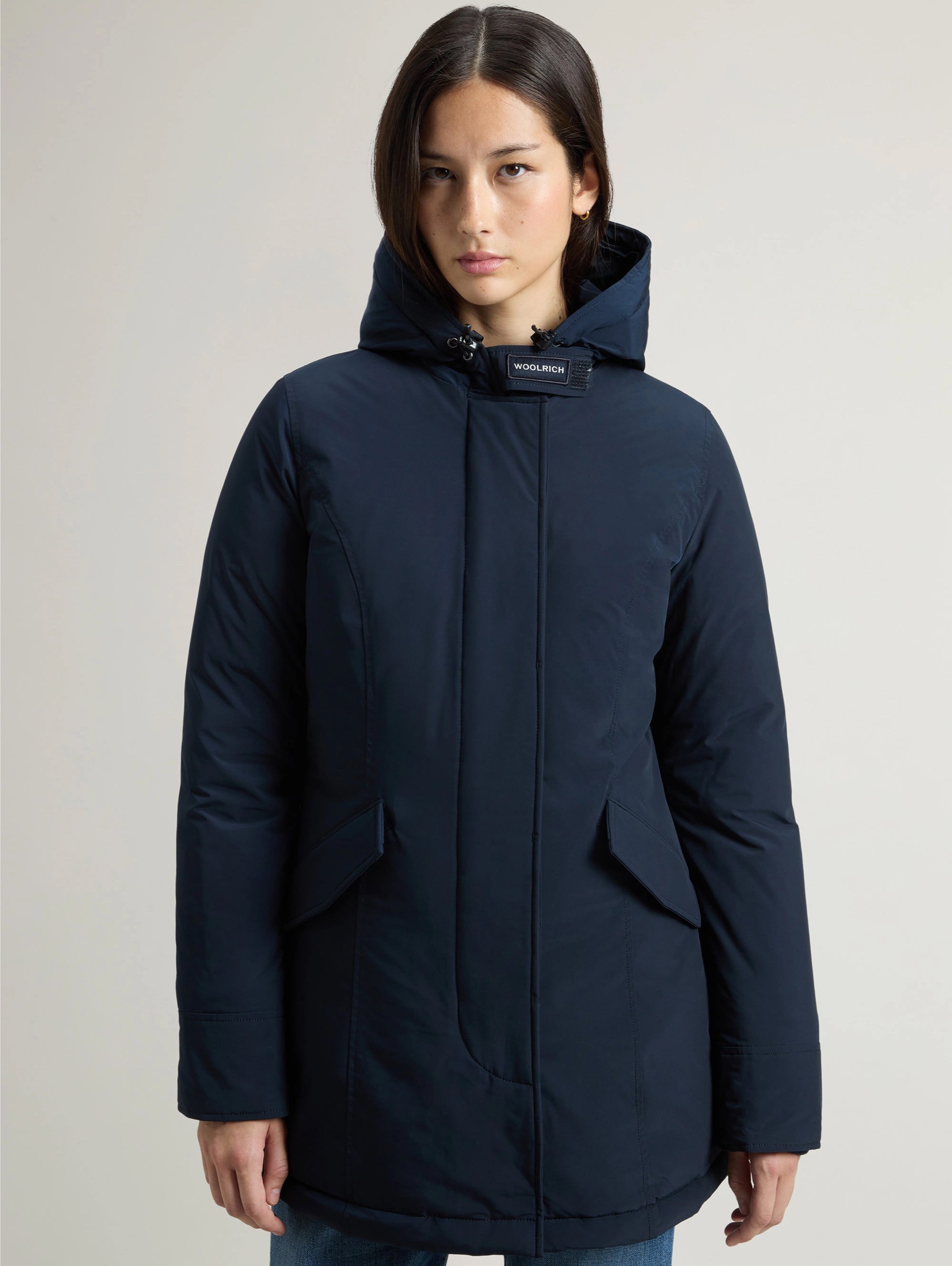 Luxury Parka Coat with Blue Fur