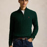 RALPH LAUREN-Maglia Mezza Zip a Trecce Verde-TRYME Shop