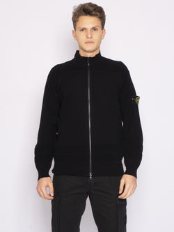 Stone island black discount zip up hoodie