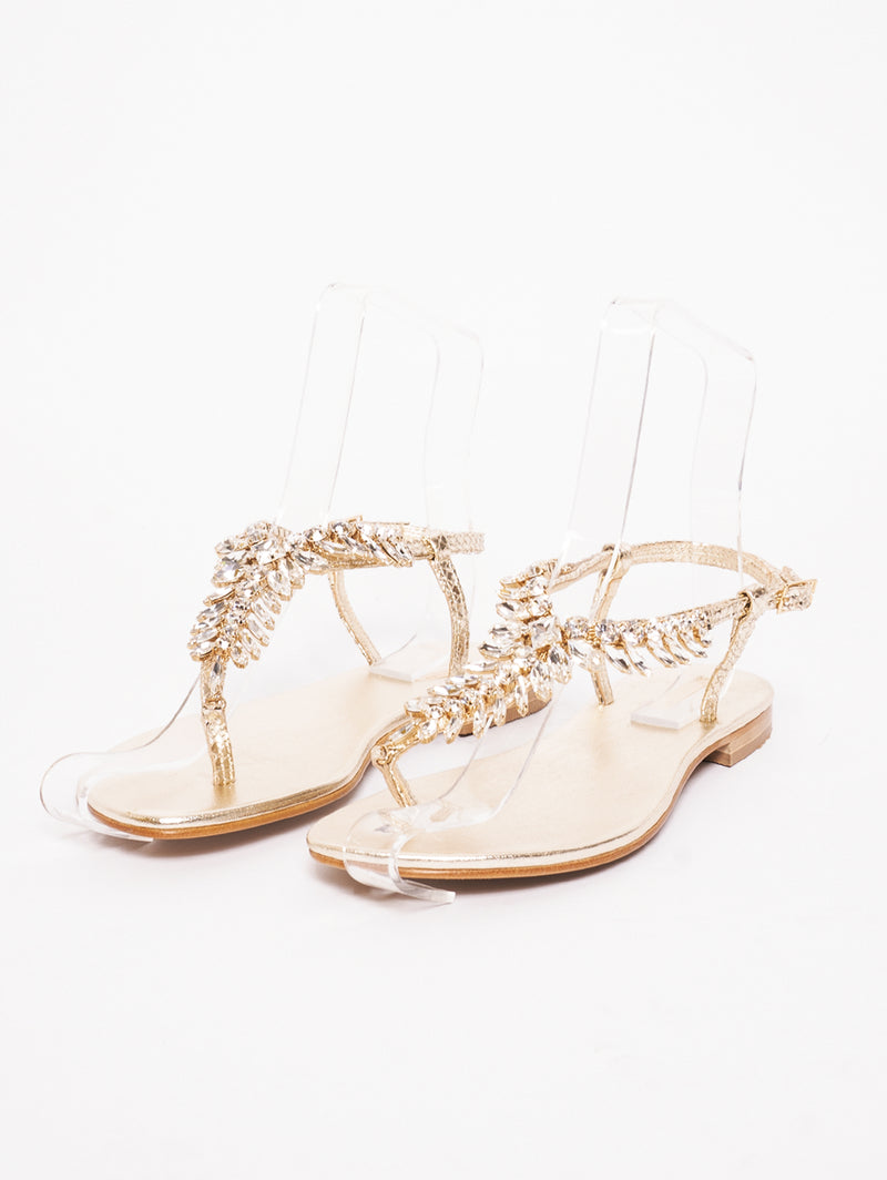 EMANUELA CARUSO Gold Jewel Sandals TRYME Shop