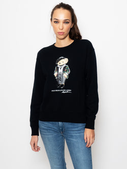 Black polo clearance bear hoodie
