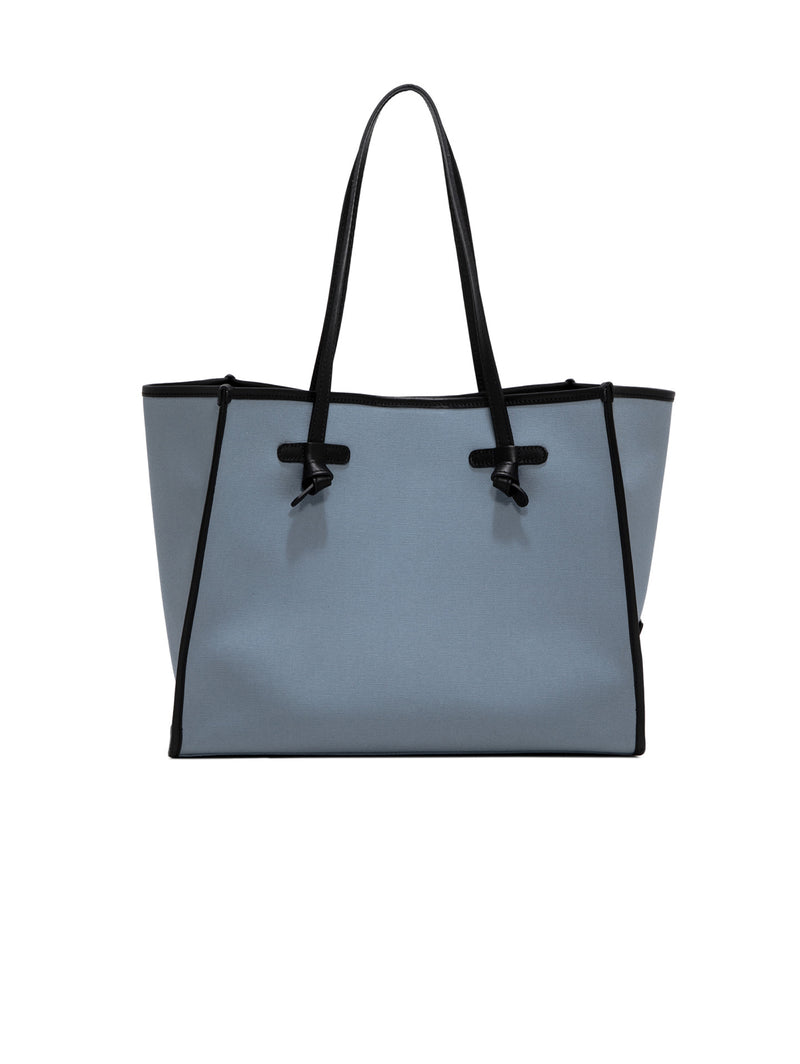 GIANNI CHIARINI - Marcella Blue / Tan Leather Fabric Bag – TRYME Shop