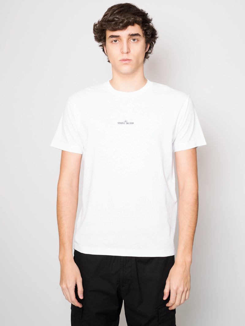 STONE ISLAND - T-shirt with White Three-color Print – TRYME Shop