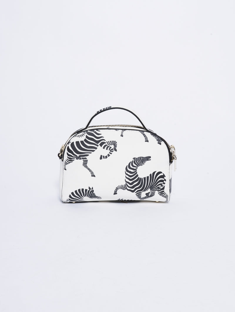 ESSENTIEL Bag with Zebra Print White Black TRYME Shop