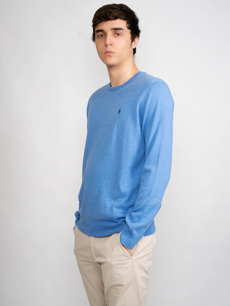 RALPH LAUREN - Maglia in Cotone Slim Fit Blu – TRYME Shop