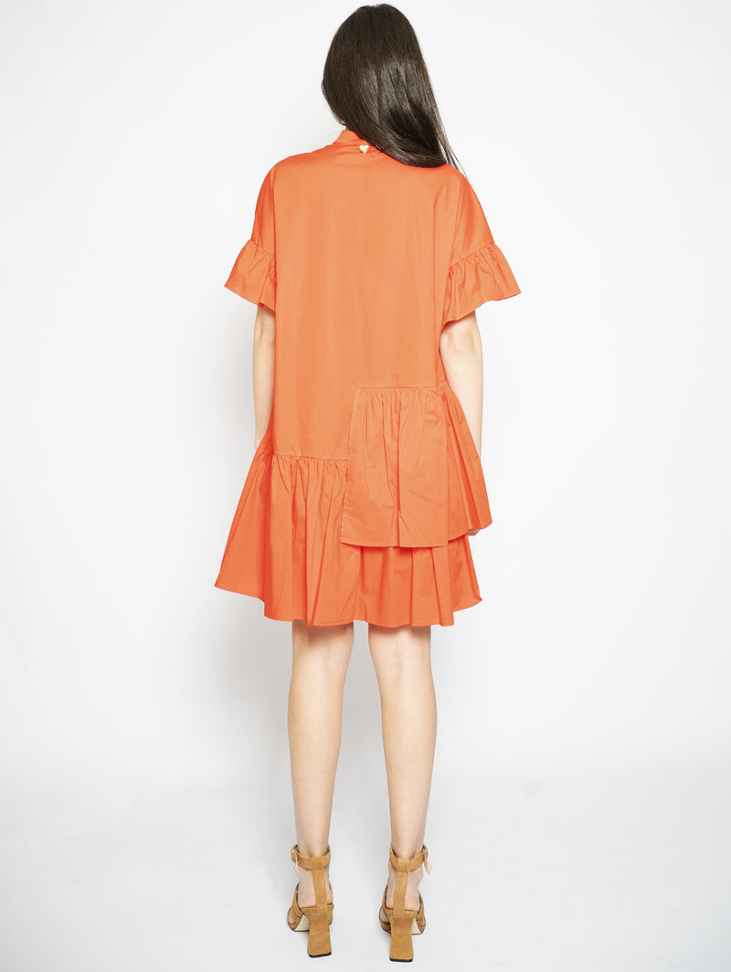 TWIN SET - Coral Asymmetrical Flounce Dress – TRYME Shop