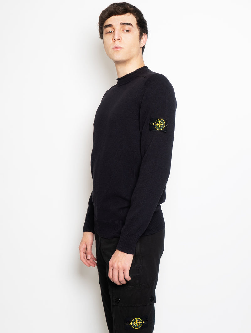 STONE ISLAND Blue Cotton Round Neck Sweater TRYME Shop