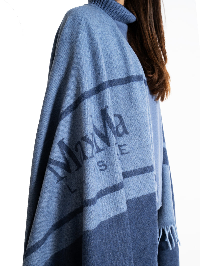 MAX MARA LEISURE - Poncho with Blue Fringes – TRYME Shop