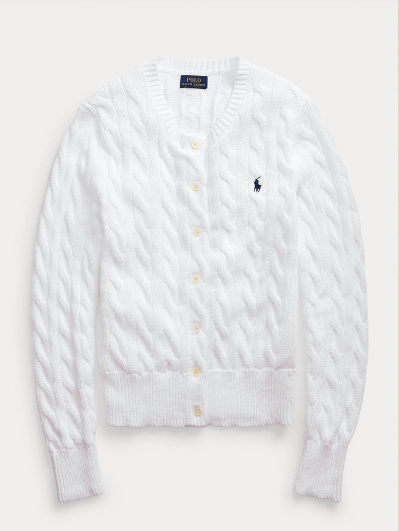 RALPH LAUREN White Cable Cardigan TRYME Shop